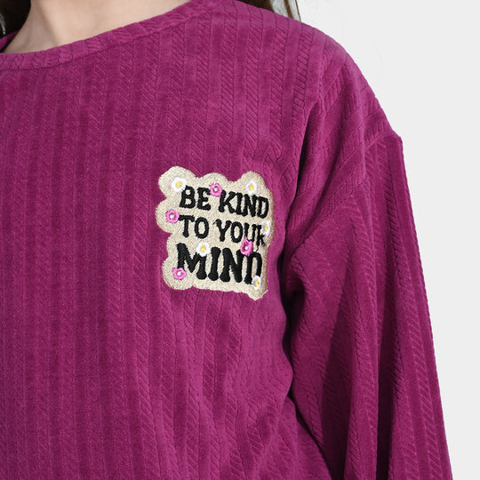 Girls Jacquard 2 Piece Suit BE KIND-Purple