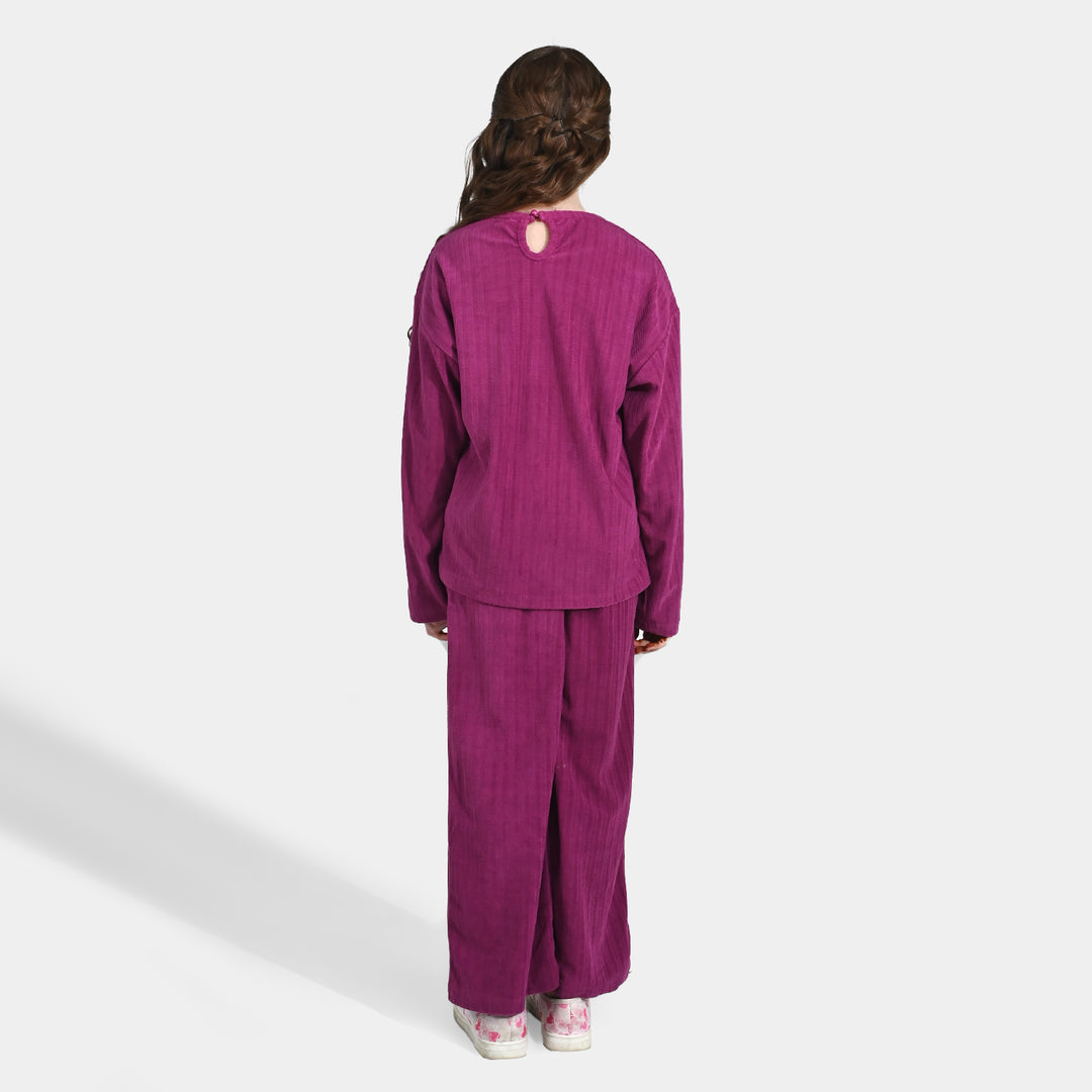 Girls Jacquard 2 Piece Suit BE KIND-Purple