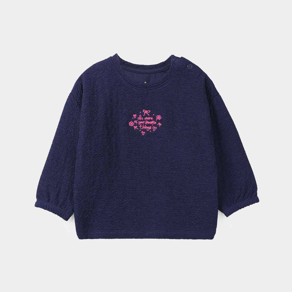 Infant Girls Poly Crinkle 2 Piece Suit FAVORITE THING-NAVY