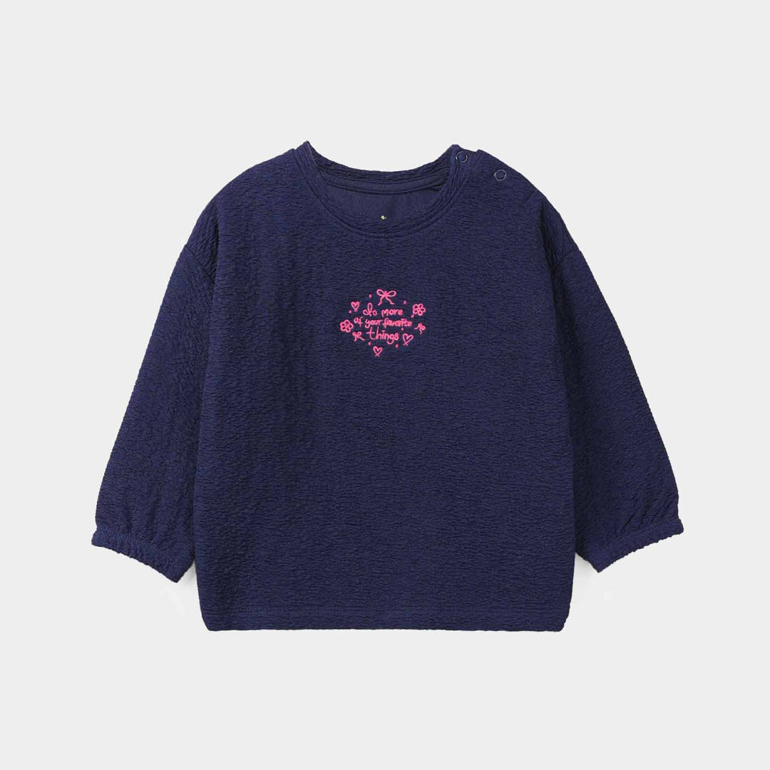 Infant Girls Poly Crinkle 2 Piece Suit FAVORITE THING-NAVY