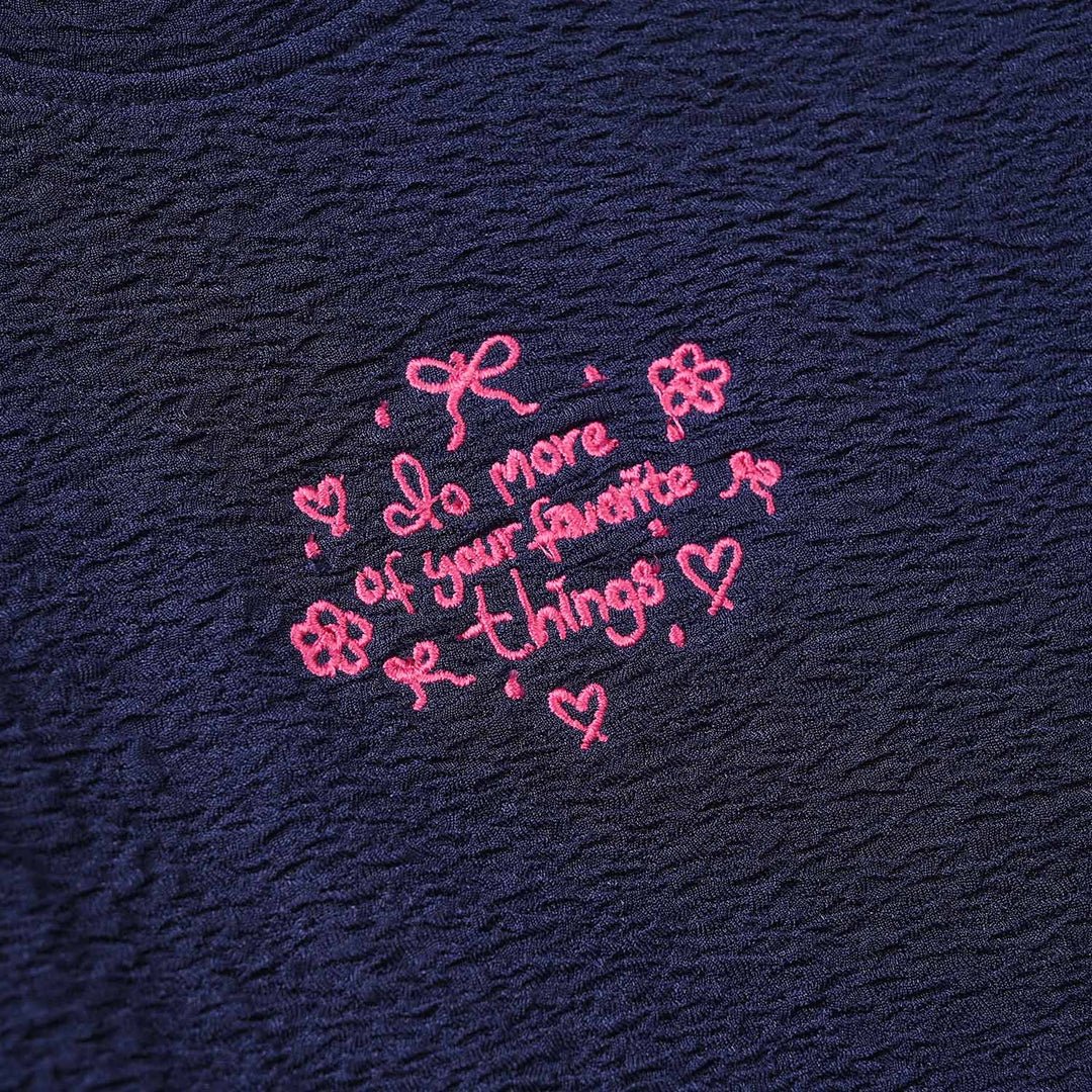 Infant Girls Poly Crinkle 2 Piece Suit FAVORITE THING-NAVY