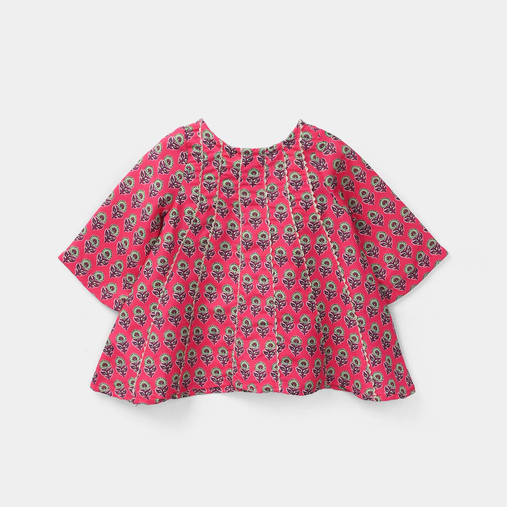 Infant Girls Poly Mesh Printed 2 Pcs - Berry
