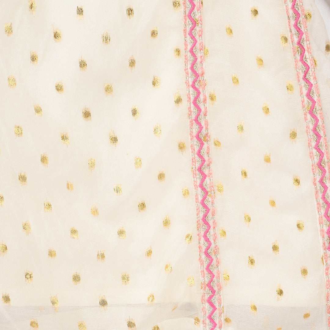 Girls Chiffon 3Pcs Zeenat - Cream