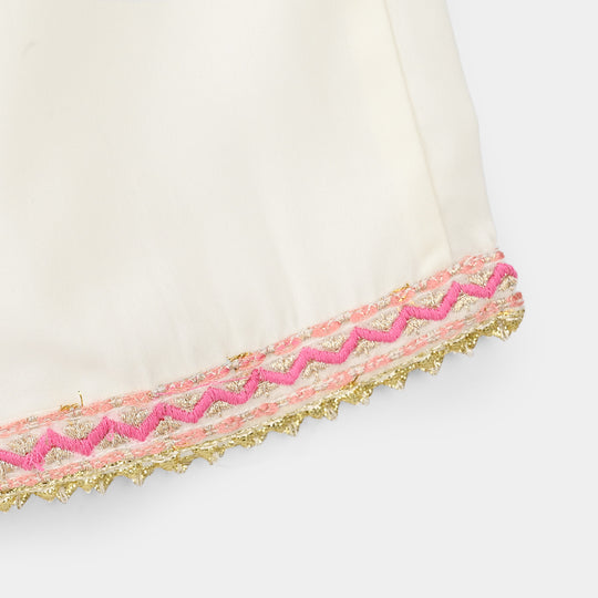 Girls Chiffon 3Pcs Zeenat - Cream