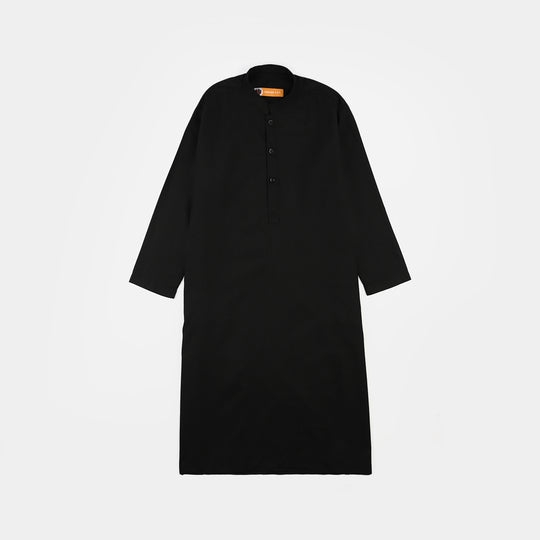 Boys Poly Viscose Jubba-BLACK