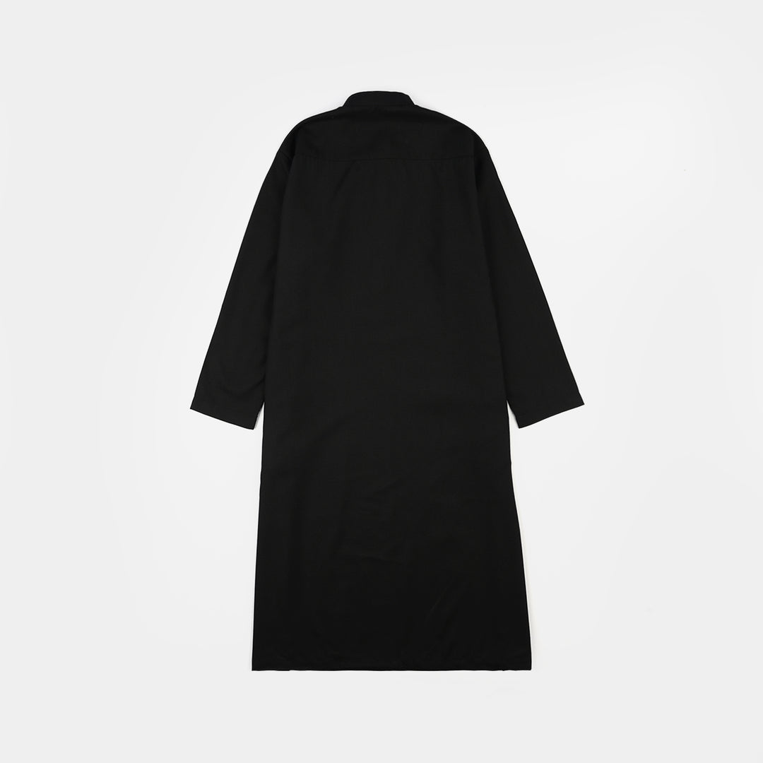 Boys Poly Viscose Jubba-BLACK