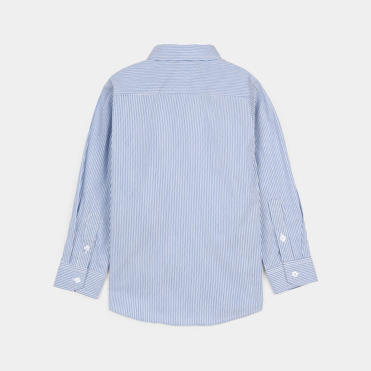 Boys Yarn Dyed Formal Shirt-Blue Stripe