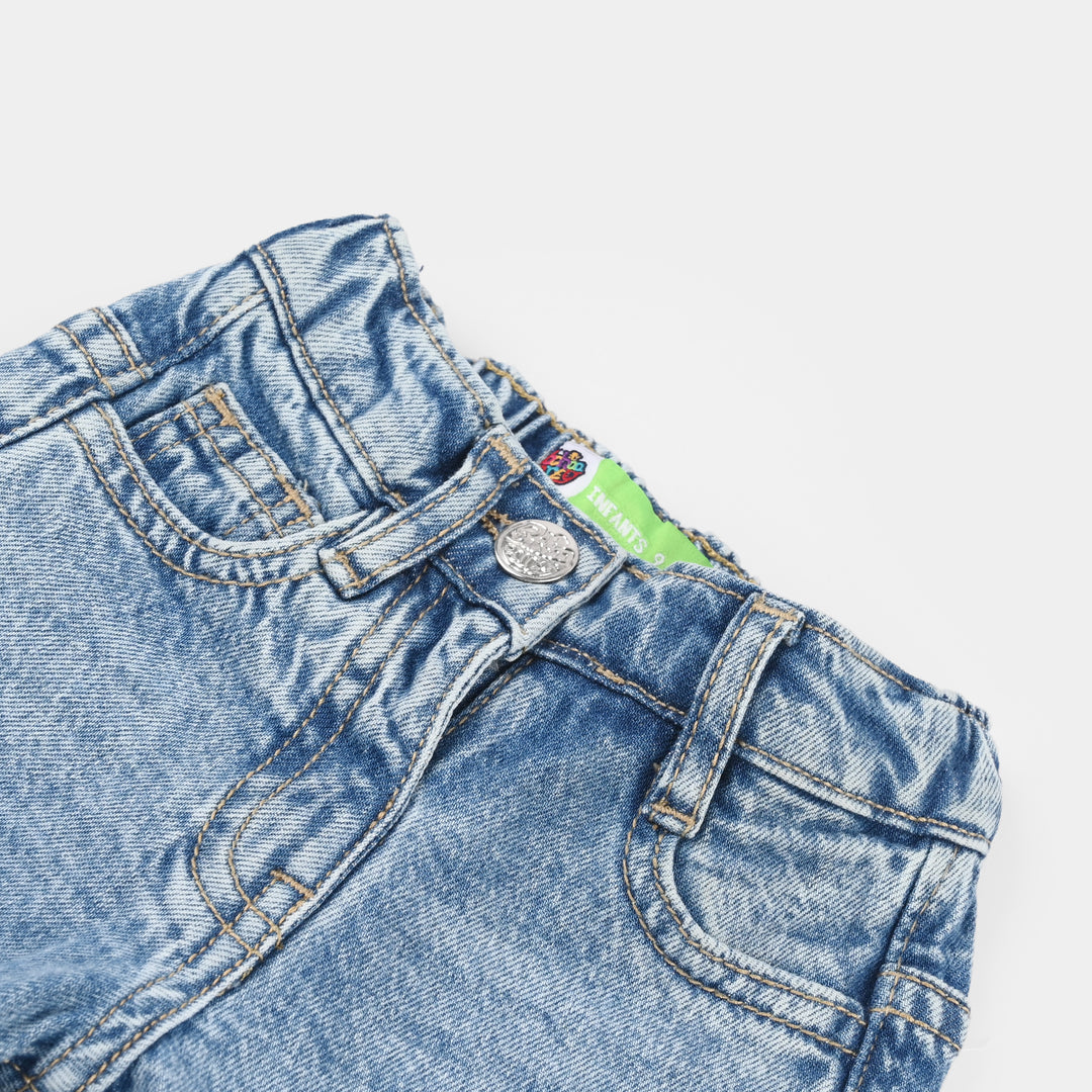 Infant Girls Denim Stretch PANT FACE-Blue