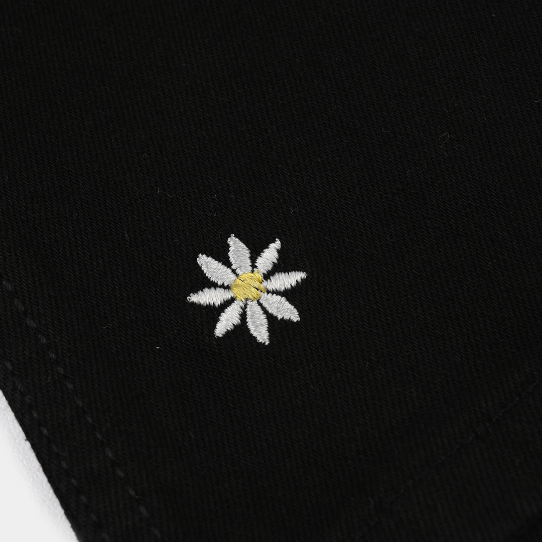 Infant Girls Denim Stretch Pant (All Over Flowers) - Black