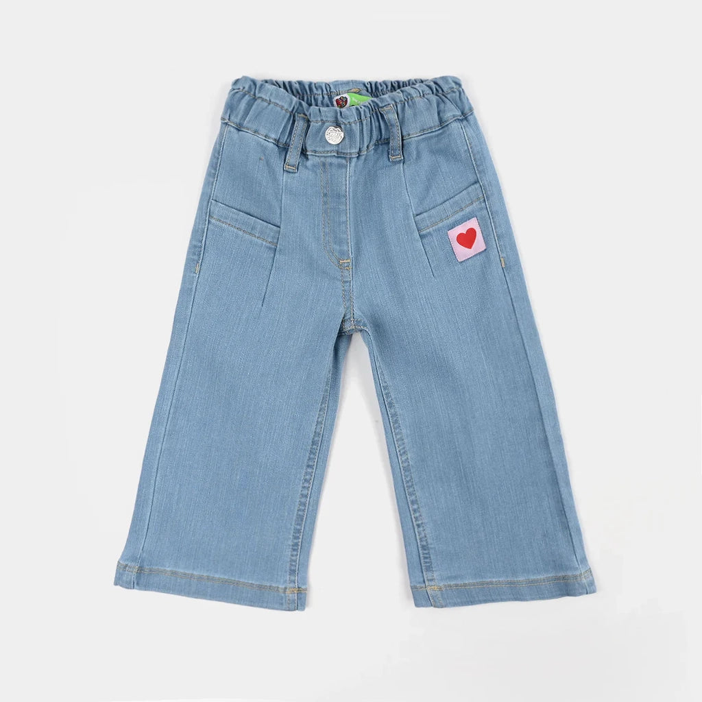 Infant Girls Denim Stretch Pants - Light Blue