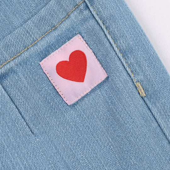 Infant Girls Denim Stretch Pants - Light Blue