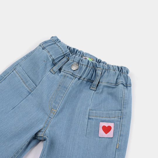 Infant Girls Denim Stretch Pants - Light Blue