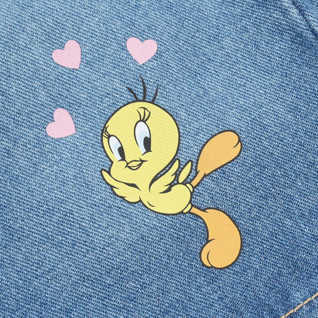 Infant Girls Denim Stretch Pants - Dark Blue