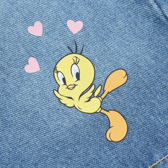 Infant Girls Denim Stretch Pants - Dark Blue