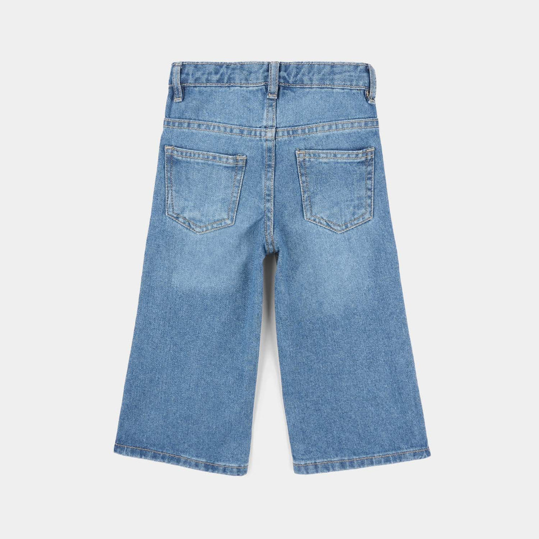 Infant Girls Denim Stretch Pants - Dark Blue