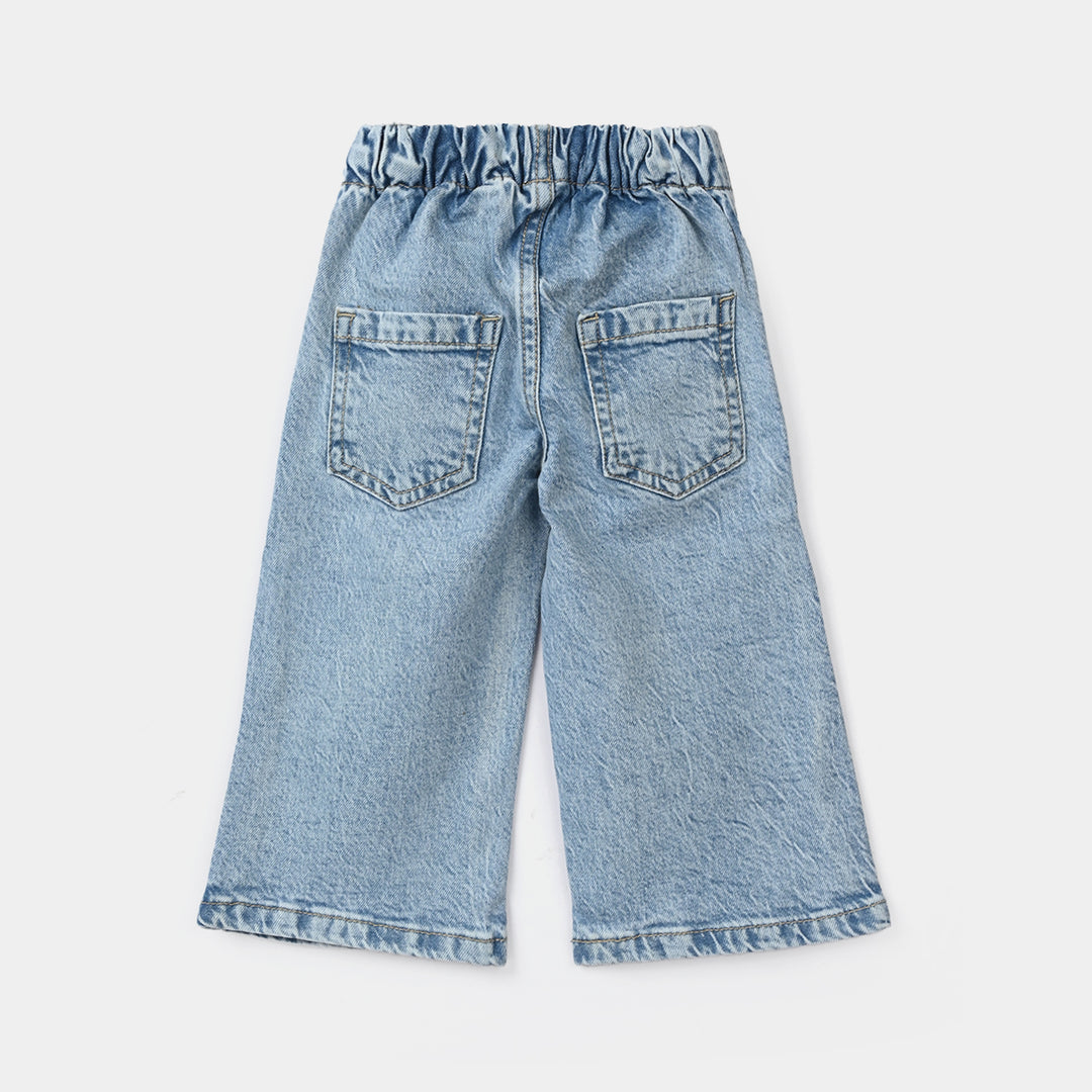 Infant Girls Denim Stretch Pants - Mid Blue