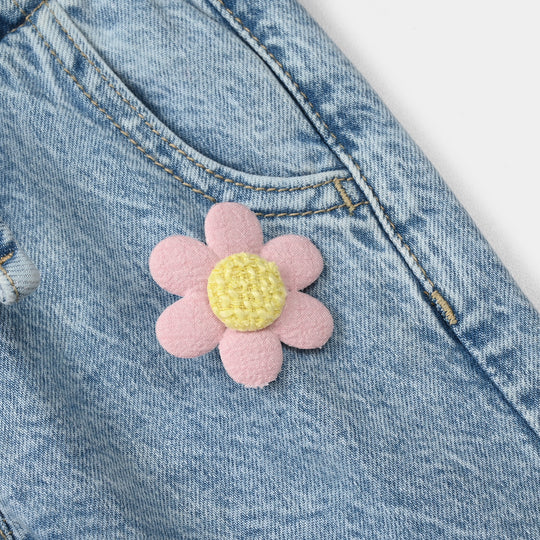 Infant Girls Denim Stretch Pants - Mid Blue