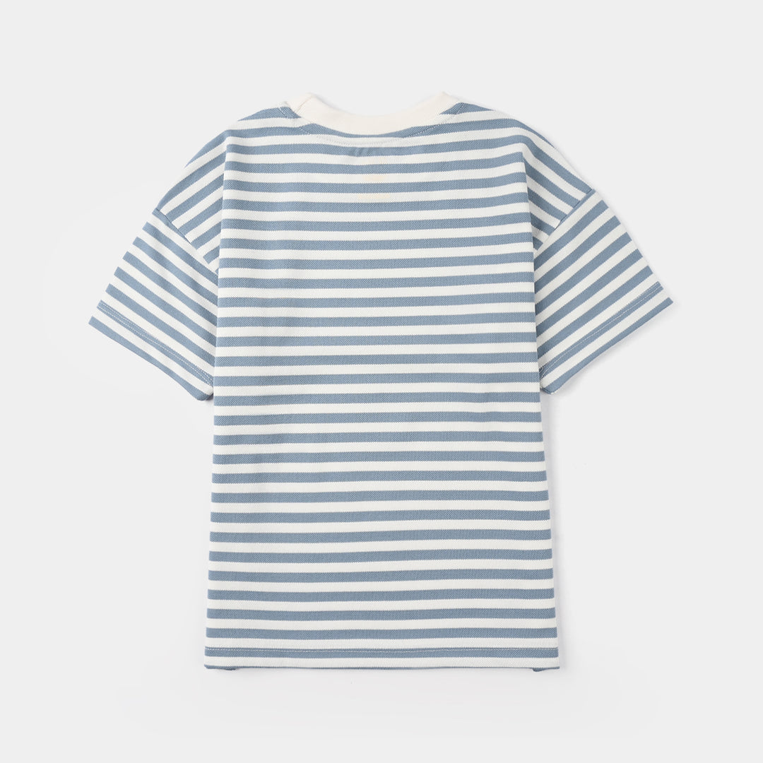 Boys Yarn Dyed T-Shirt (ITS TIME TO DO) - Blue