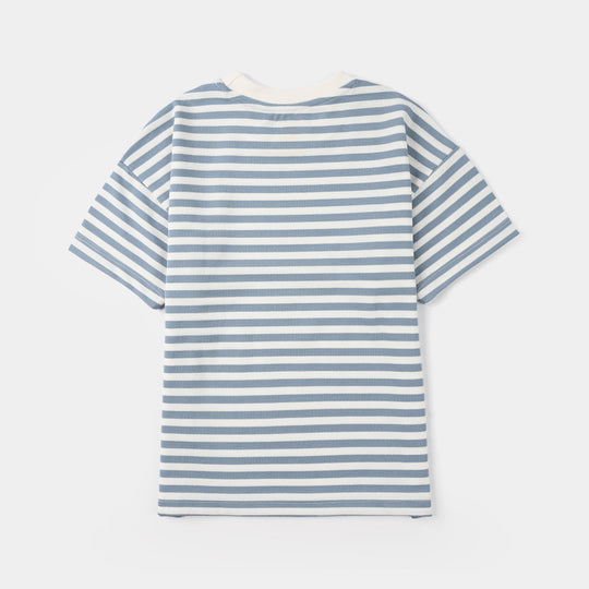 Boys Yarn Dyed T-Shirt (ITS TIME TO DO) - Blue