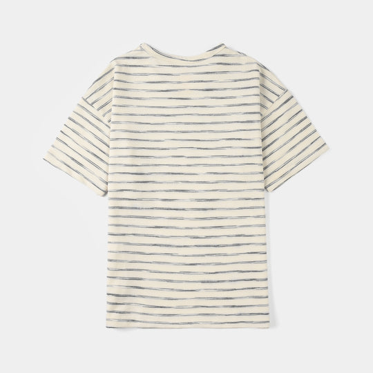 Boys Yarn Dyed T-Shirt (Brooklyn) - Brown