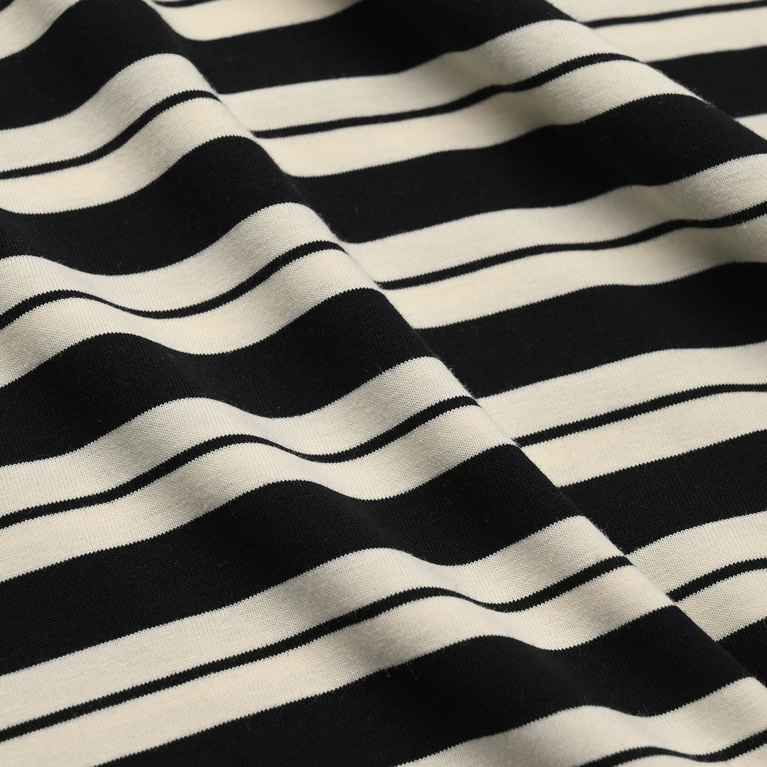 Boys Yarn Dyed Everyday T-Shirt - Black/Cream