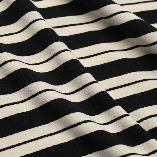 Boys Yarn Dyed Everyday T-Shirt - Black/Cream