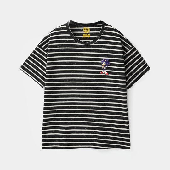 Boys Yarn Dyed Character T-Shirt - Black