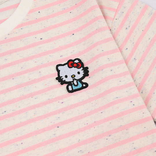 Girls Yarn Dyed Kitty T-Shirt - Pink