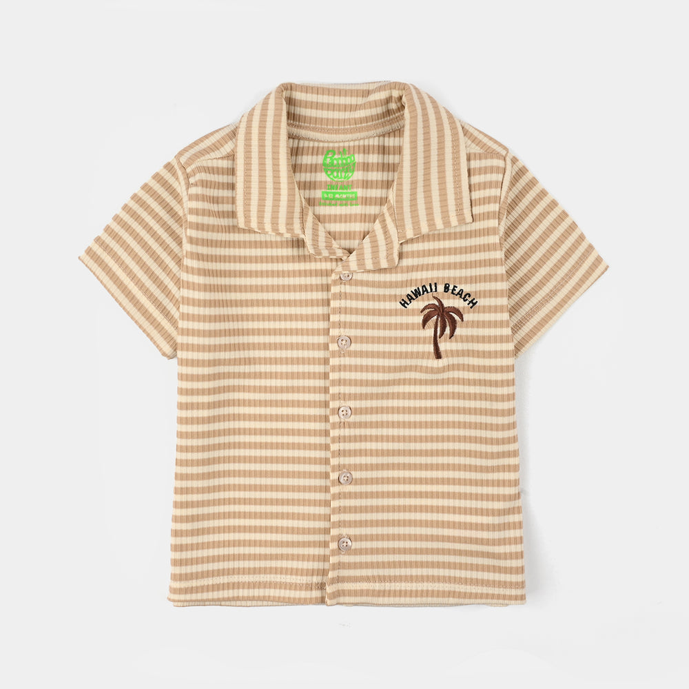 Infant Boys Yarn Dyed Knitted Suit (Hawai Beach) - Brown