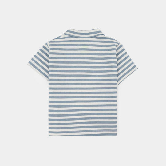 Infant Boys Cotton Jersey Mini Trip Infant Knitted Suits - Blue