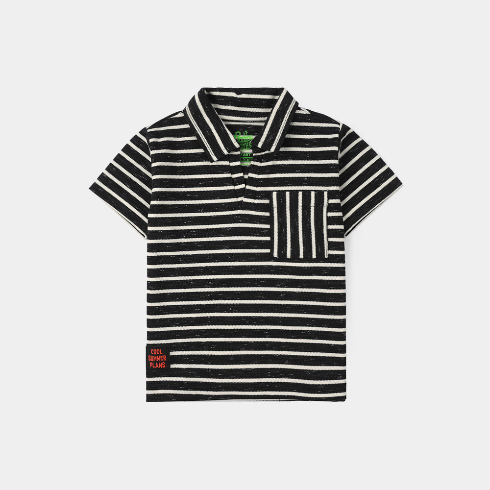 Infant Boys China Fabric ALWAYS EXPLORE Knitted Suit-BLACK