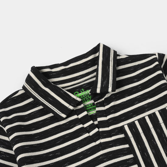 Infant Boys China Fabric ALWAYS EXPLORE Knitted Suit-BLACK