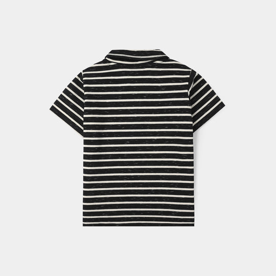 Infant Boys China Fabric ALWAYS EXPLORE Knitted Suit-BLACK