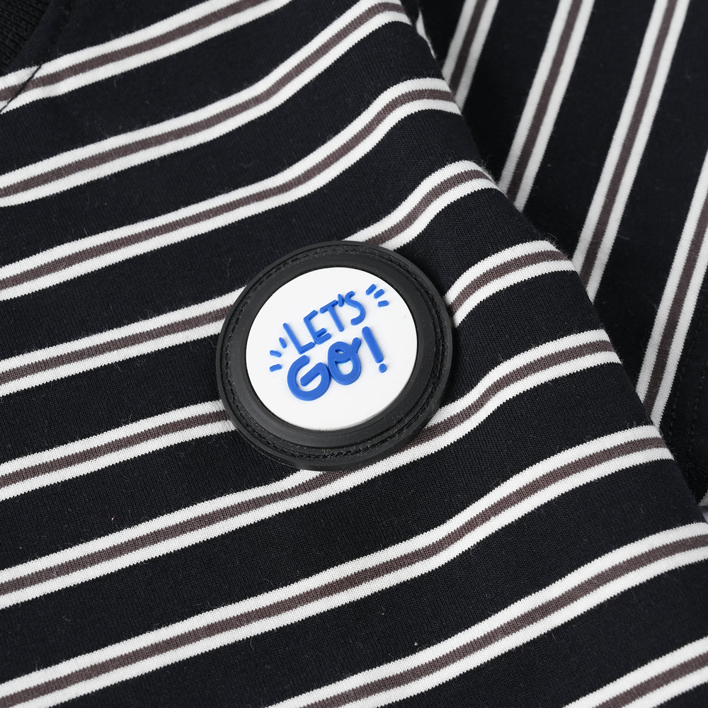 Infant Boys Yarn Dyed Round Neck T-Shirt Lets Go - Black