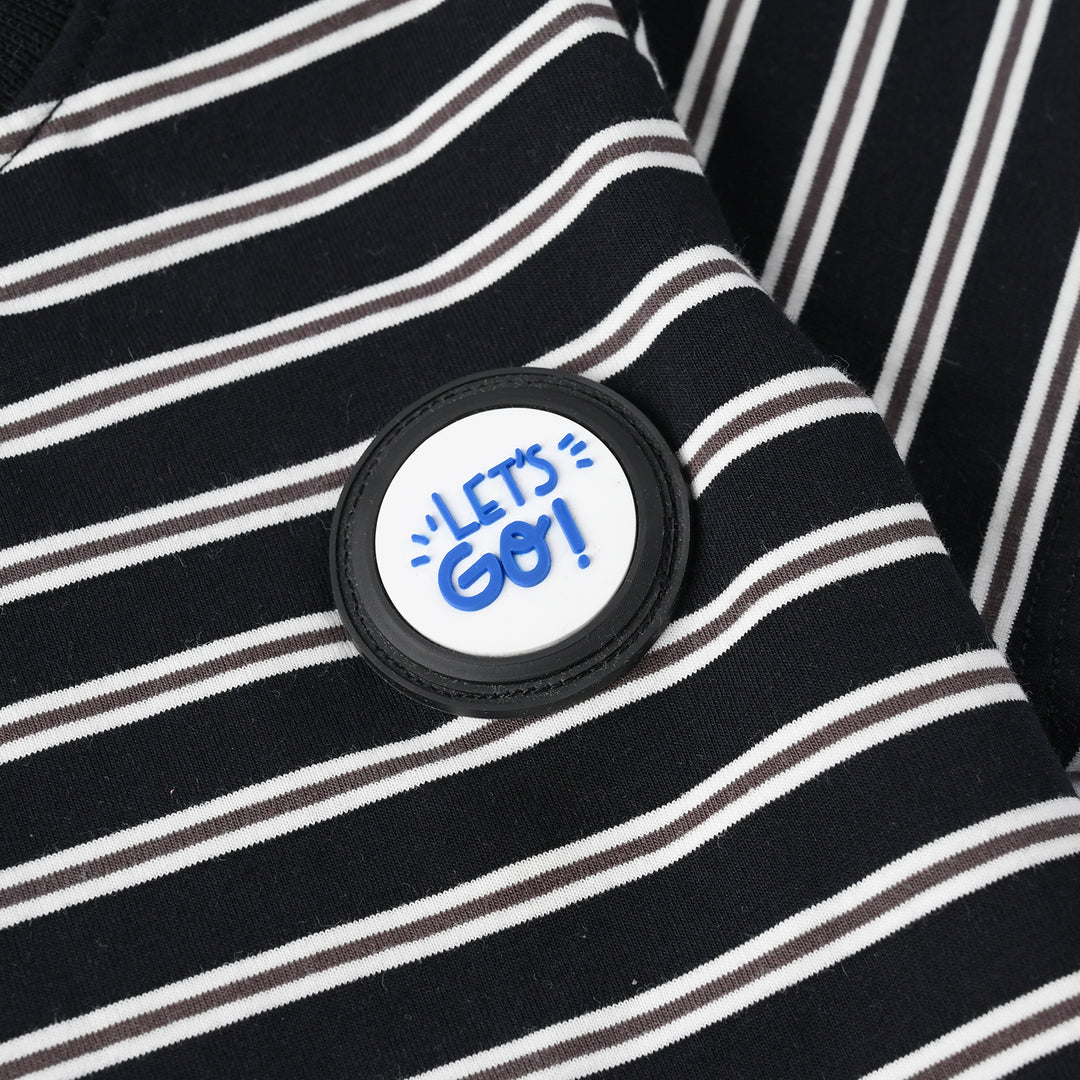 Infant Boys Yarn Dyed Round Neck T-Shirt Lets Go - Black