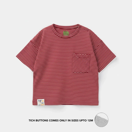 Infant Boys Yarn Dyed T-Shirt - Red