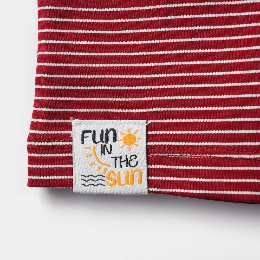 Infant Boys Yarn Dyed T-Shirt - Red