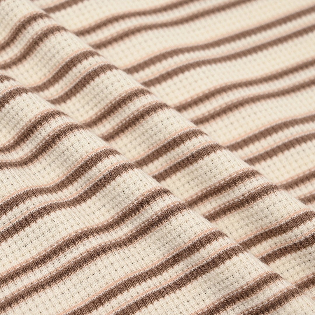 Infant Boys Yarn Dyed Round Neck T-Shirt - Brown