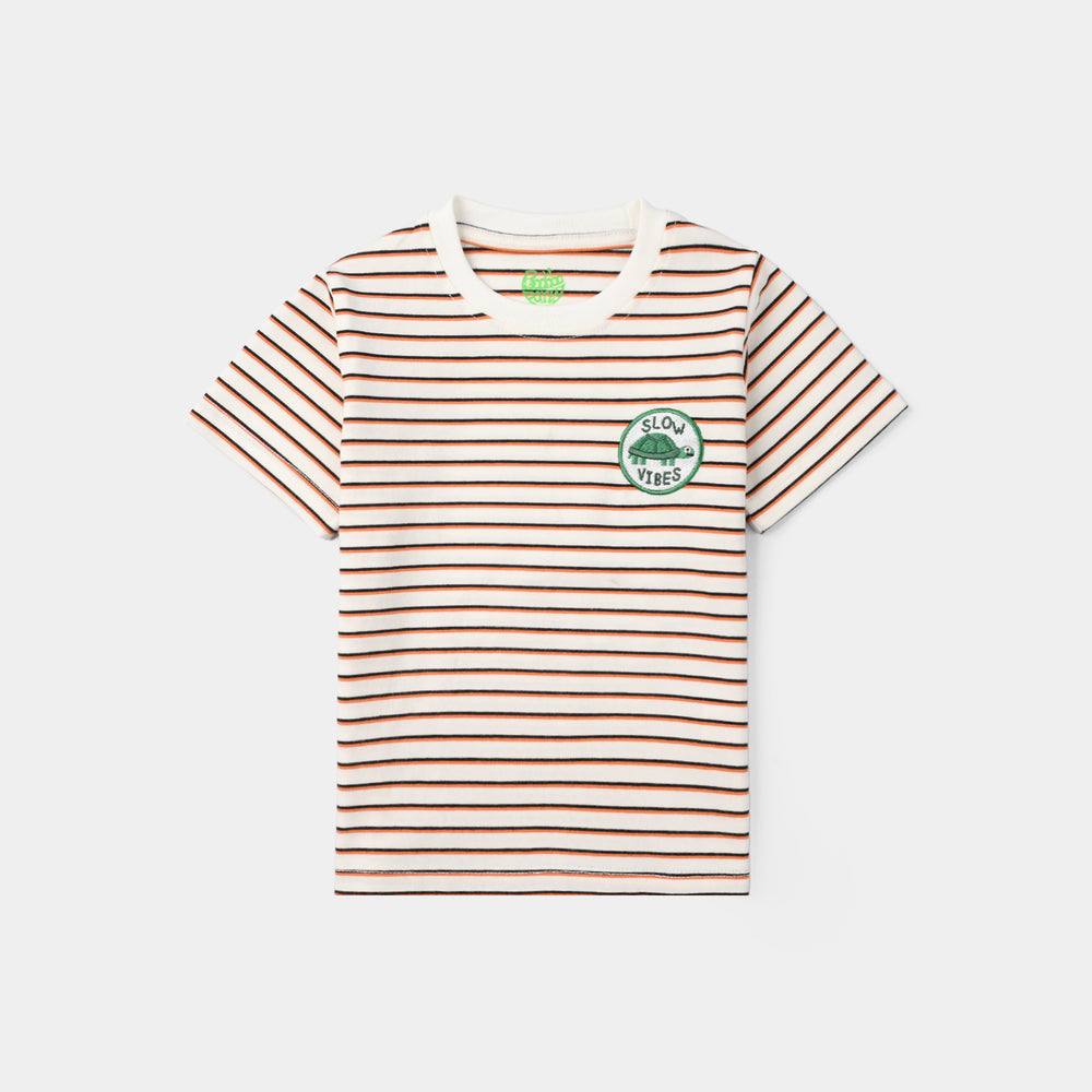 Infant Boys Yarn Dyed T-Shirt - White