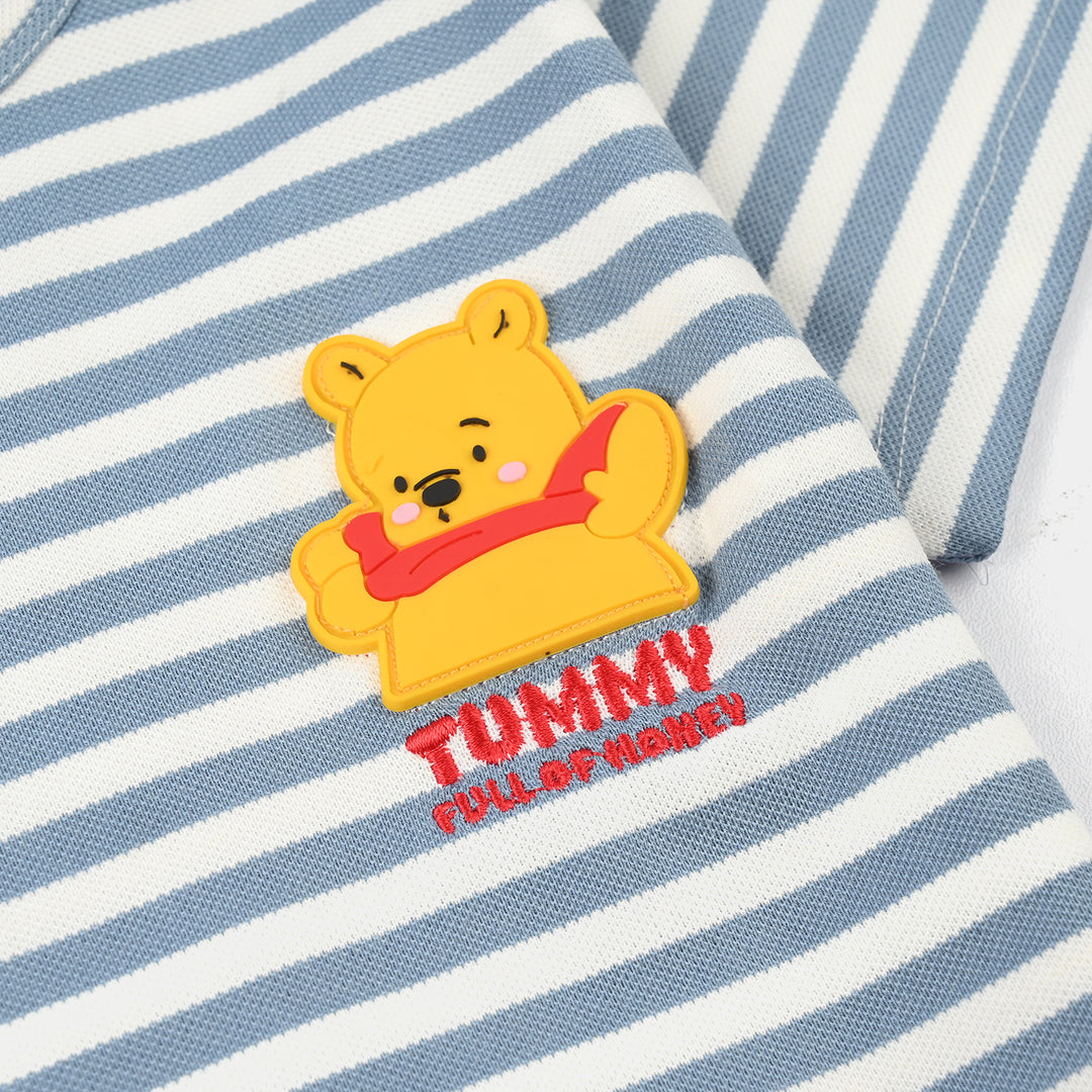 Infant Boys Yard Dyed Round Neck T-Shirt - Blue