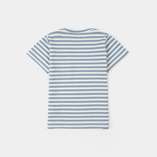 Infant Boys Yard Dyed Round Neck T-Shirt - Blue