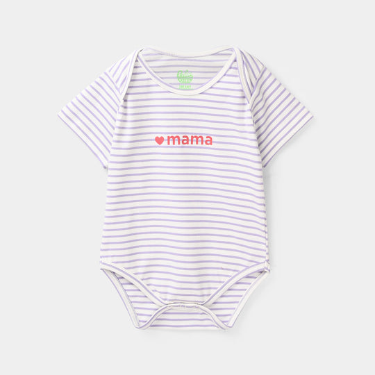 Infant Girls Jersey/Terry Knitted Romper - Purple