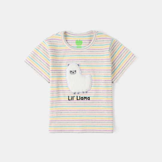 Infant Girls 2x1 Rib T-Shirt - Multi