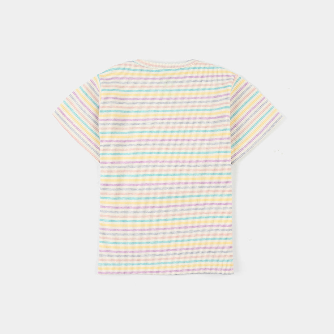 Infant Girls 2x1 Rib T-Shirt - Multi