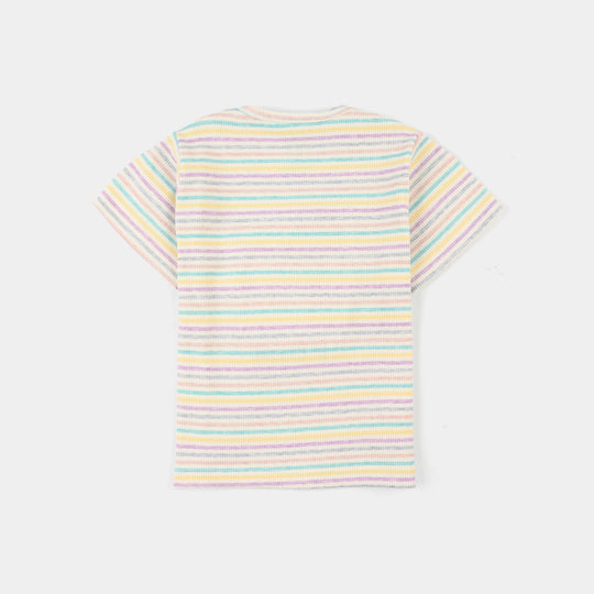 Infant Girls 2x1 Rib T-Shirt - Multi