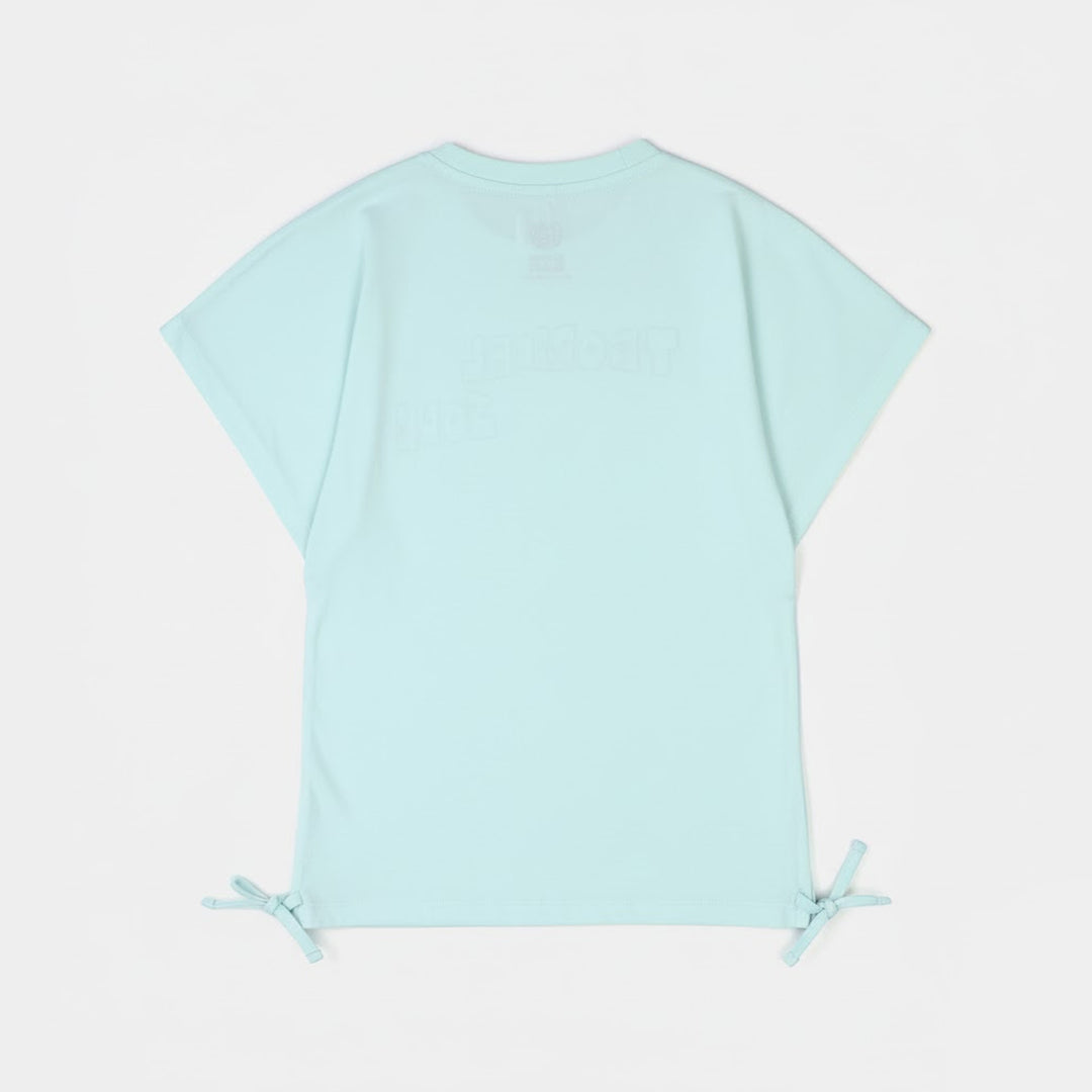 Girls Jersey/Terry T-Shirt (Tropical Soul) – Blue