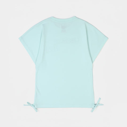 Girls Jersey/Terry T-Shirt (Tropical Soul) – Blue