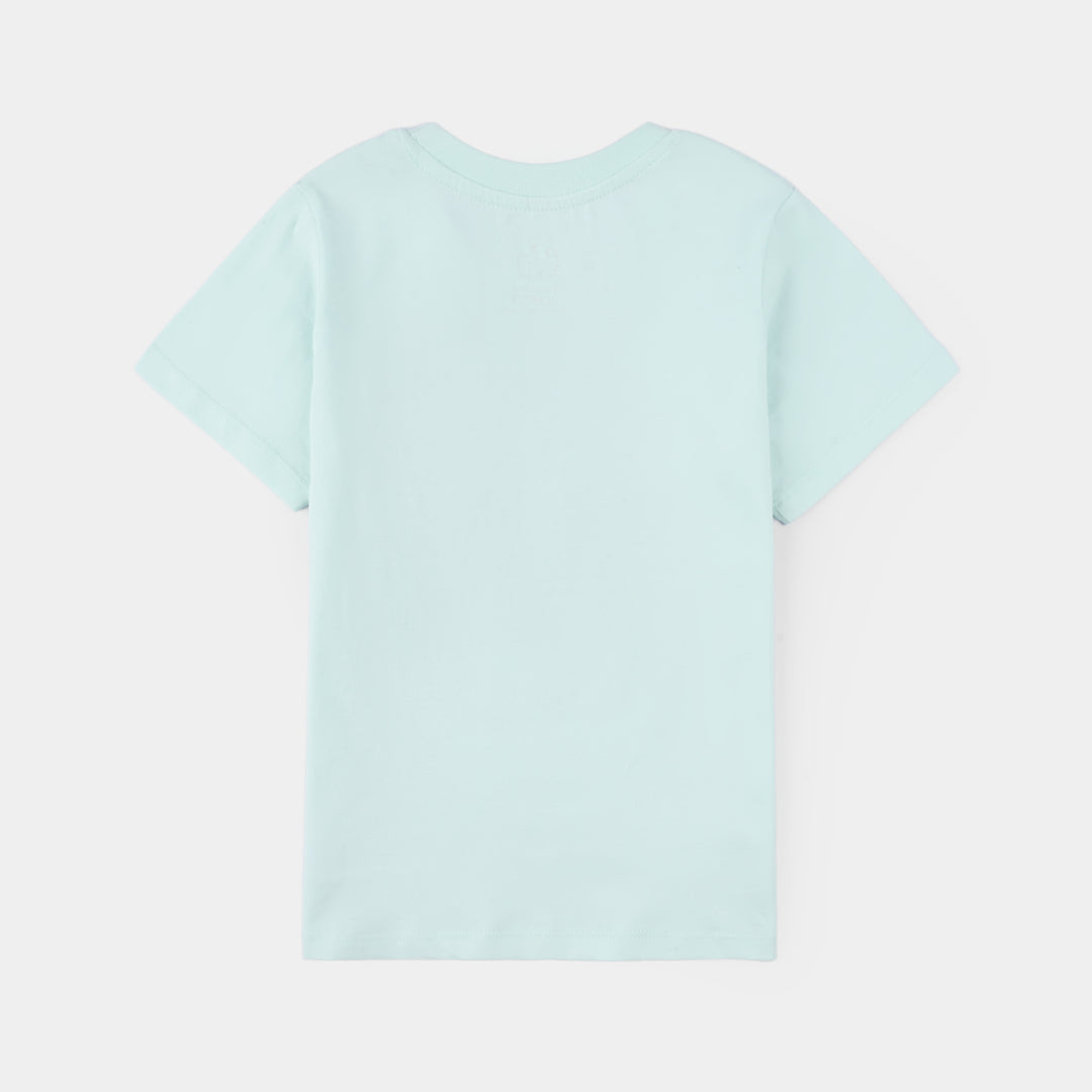 Girls Jersey/Terry T-Shirt Stitch - Blue