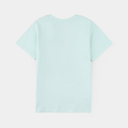 Girls Jersey/Terry T-Shirt Stitch - Blue