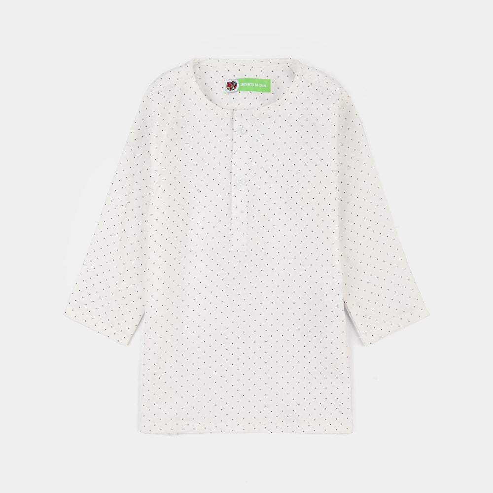 Infant Boys Poly Viscos Kurta Pajama - Off White